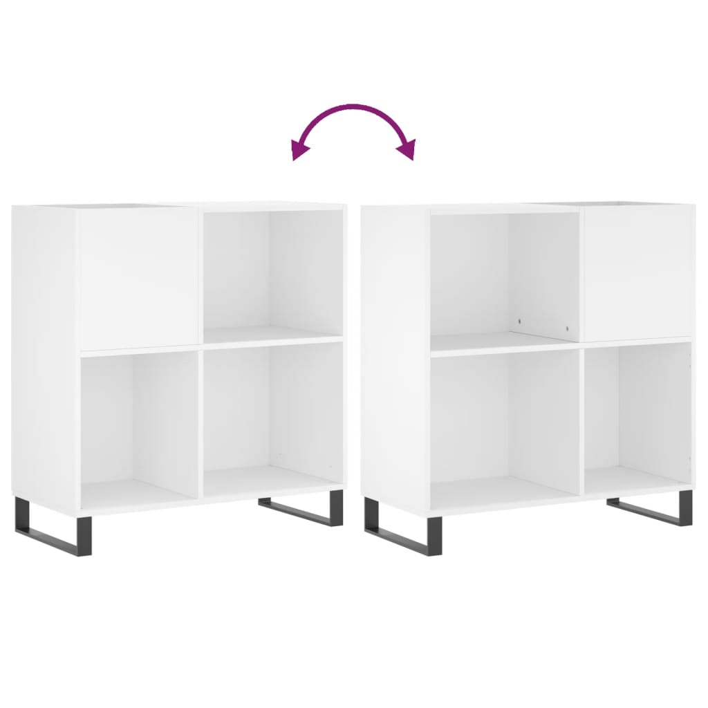 Platenkast 84,5x38x89 cm bewerkt hout wit Cd- & dvd-kasten | Creëer jouw Trendy Thuis | Gratis bezorgd & Retour | Trendy.nl