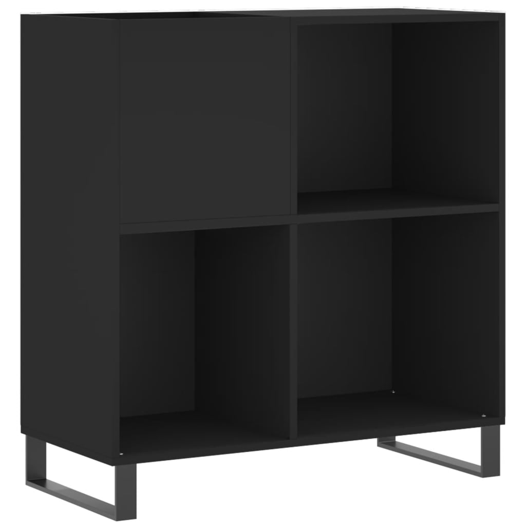 Platenkast 84,5x38x89 cm bewerkt hout zwart Cd- & dvd-kasten | Creëer jouw Trendy Thuis | Gratis bezorgd & Retour | Trendy.nl