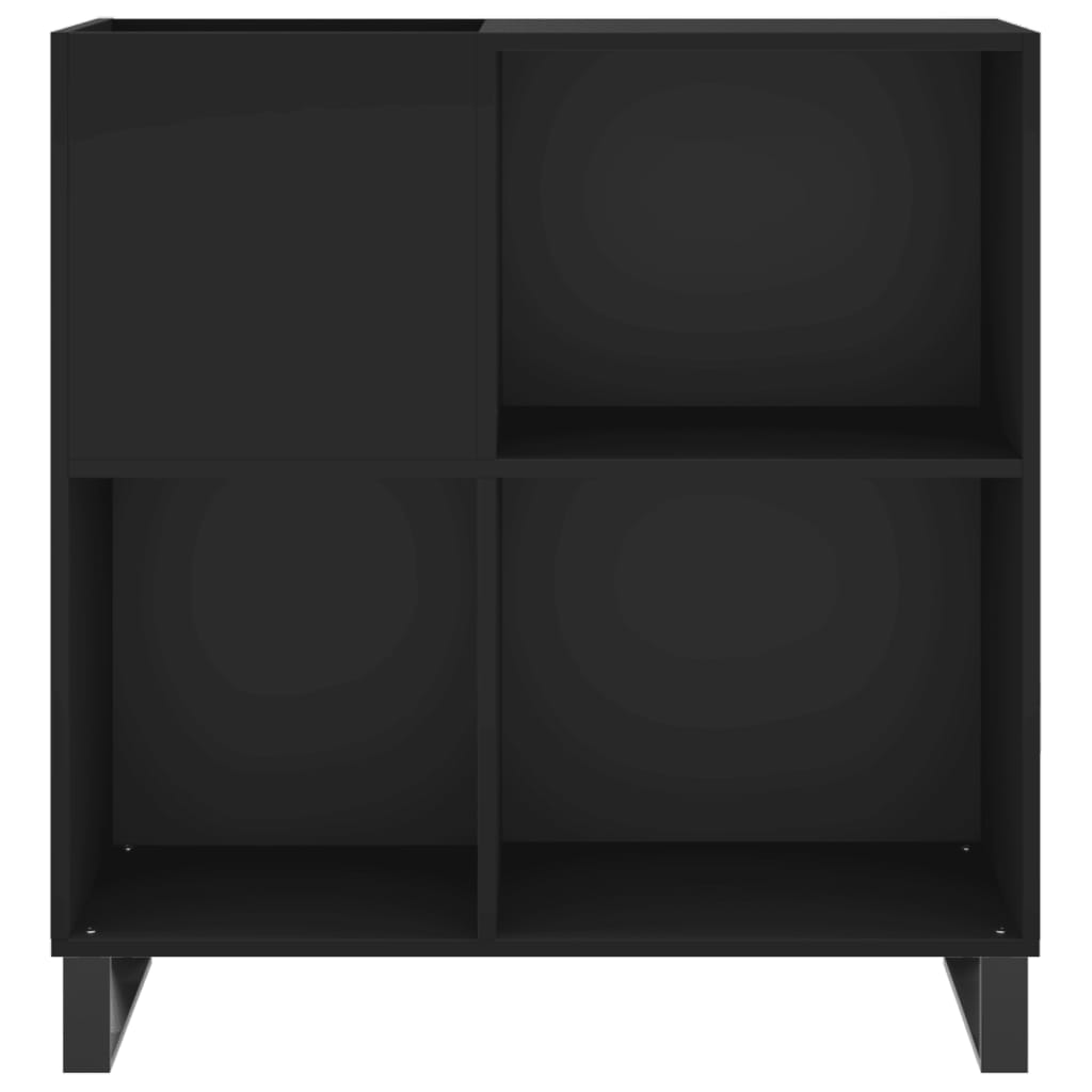 Platenkast 84,5x38x89 cm bewerkt hout zwart Cd- & dvd-kasten | Creëer jouw Trendy Thuis | Gratis bezorgd & Retour | Trendy.nl