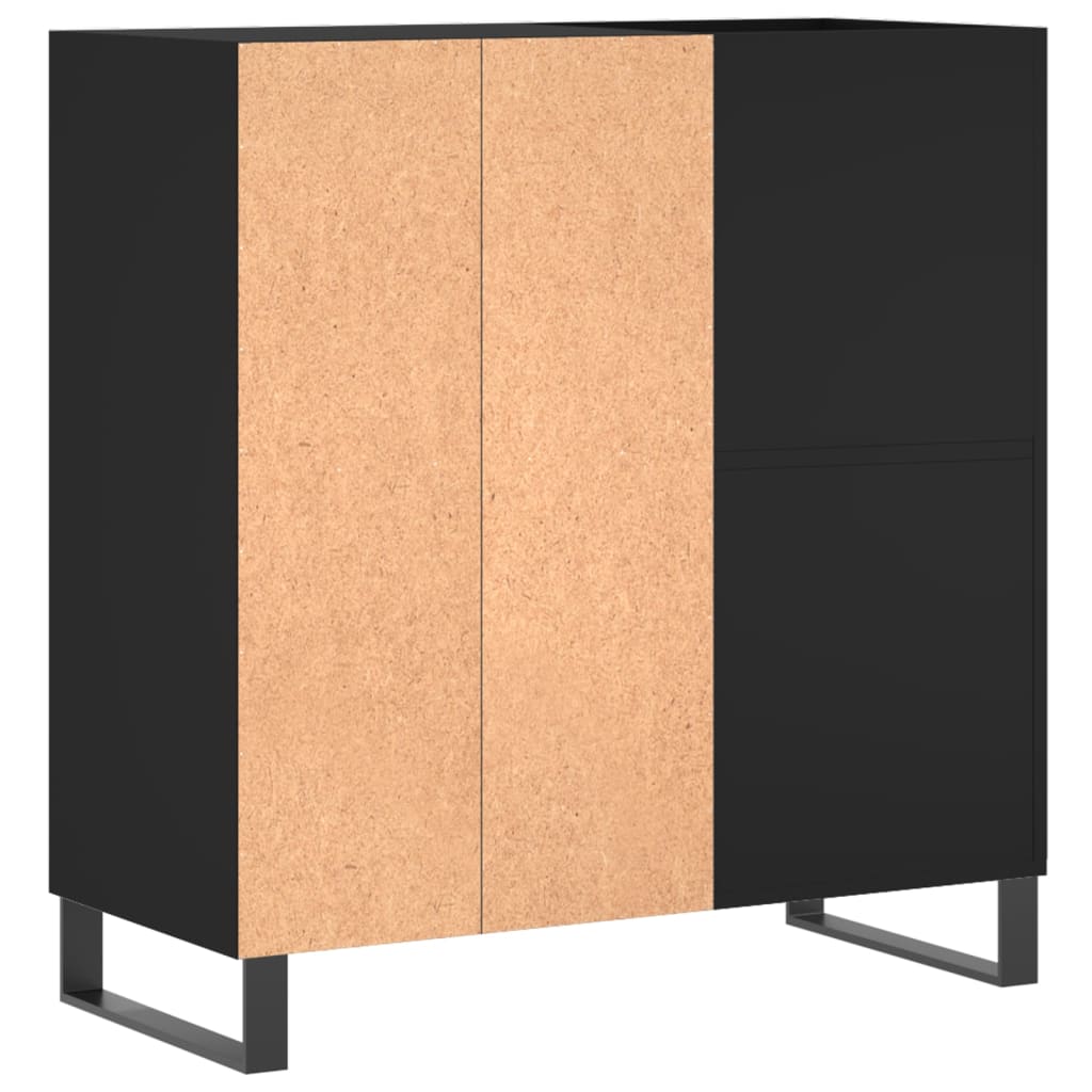 Platenkast 84,5x38x89 cm bewerkt hout zwart Cd- & dvd-kasten | Creëer jouw Trendy Thuis | Gratis bezorgd & Retour | Trendy.nl