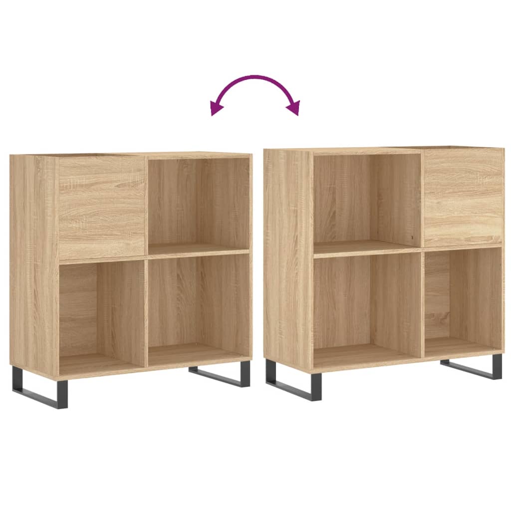 Platenkast 84,5x38x89 cm bewerkt hout sonoma eikenkleurig Cd- & dvd-kasten | Creëer jouw Trendy Thuis | Gratis bezorgd & Retour | Trendy.nl