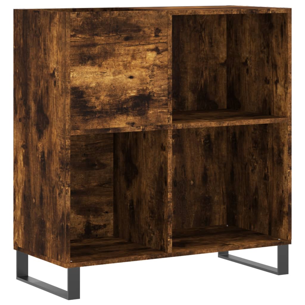 Platenkast 84,5x38x89 cm bewerkt hout gerookt eikenkleurig Cd- & dvd-kasten | Creëer jouw Trendy Thuis | Gratis bezorgd & Retour | Trendy.nl