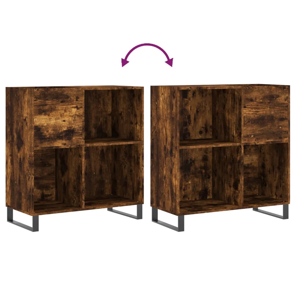 Platenkast 84,5x38x89 cm bewerkt hout gerookt eikenkleurig Cd- & dvd-kasten | Creëer jouw Trendy Thuis | Gratis bezorgd & Retour | Trendy.nl