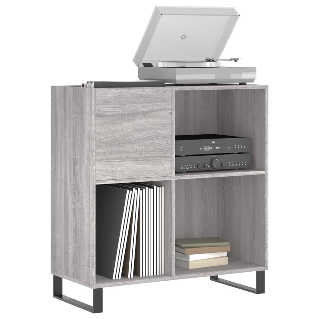 Platenkast 84,5x38x89 cm bewerkt hout grijs sonoma eikenkleurig Cd- & dvd-kasten | Creëer jouw Trendy Thuis | Gratis bezorgd & Retour | Trendy.nl