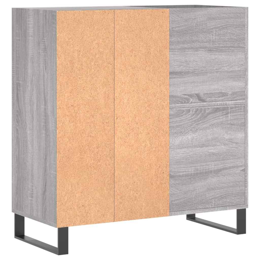 Platenkast 84,5x38x89 cm bewerkt hout grijs sonoma eikenkleurig Cd- & dvd-kasten | Creëer jouw Trendy Thuis | Gratis bezorgd & Retour | Trendy.nl