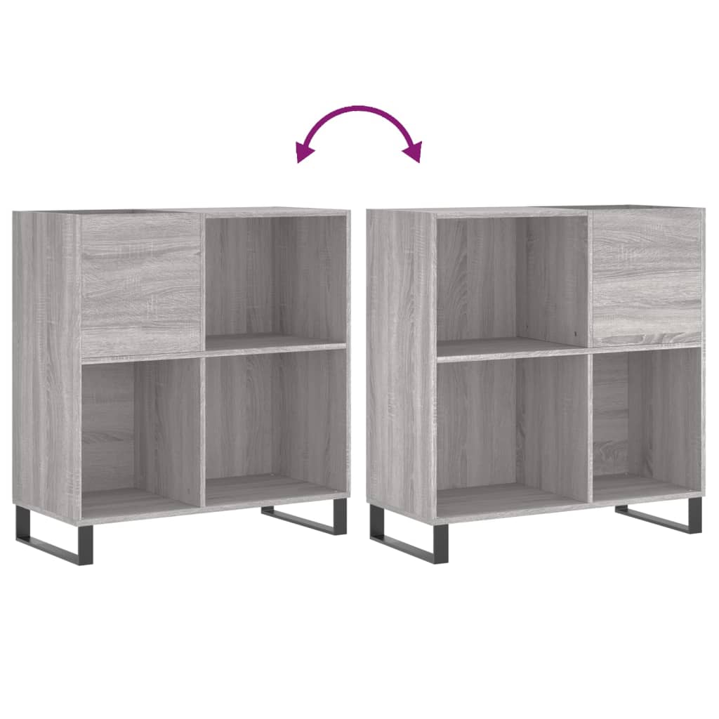 Platenkast 84,5x38x89 cm bewerkt hout grijs sonoma eikenkleurig Cd- & dvd-kasten | Creëer jouw Trendy Thuis | Gratis bezorgd & Retour | Trendy.nl