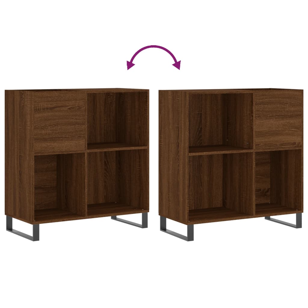 Platenkast 84,5x38x89 cm bewerkt hout bruin eikenkleur Cd- & dvd-kasten | Creëer jouw Trendy Thuis | Gratis bezorgd & Retour | Trendy.nl