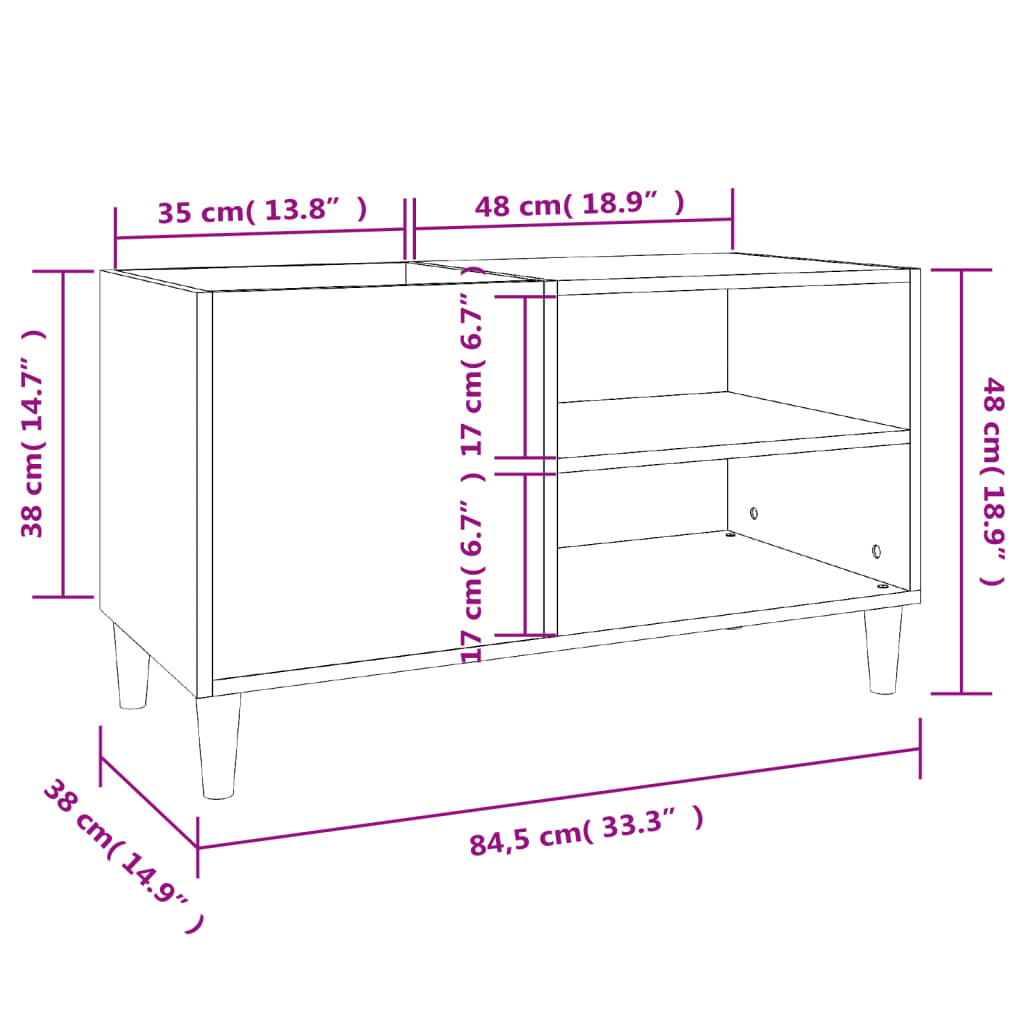 Platenkast 84,5x38x48 cm bewerkt hout wit Cd- & dvd-kasten | Creëer jouw Trendy Thuis | Gratis bezorgd & Retour | Trendy.nl