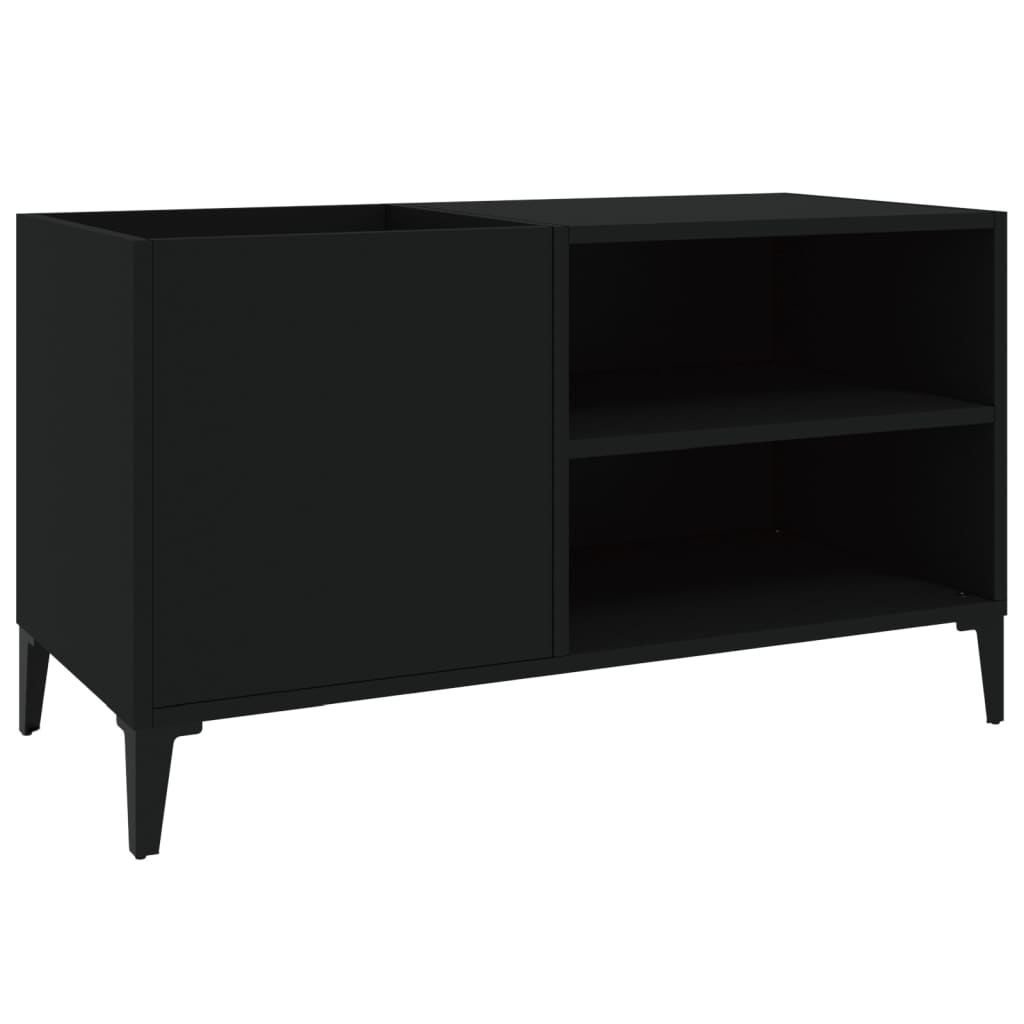 Platenkast 84,5x38x48 cm bewerkt hout zwart Cd- & dvd-kasten | Creëer jouw Trendy Thuis | Gratis bezorgd & Retour | Trendy.nl