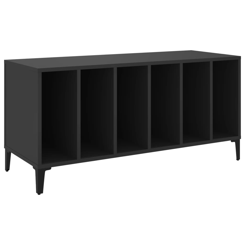 Platenkast 100x38x48 cm bewerkt hout zwart Cd- & dvd-kasten | Creëer jouw Trendy Thuis | Gratis bezorgd & Retour | Trendy.nl