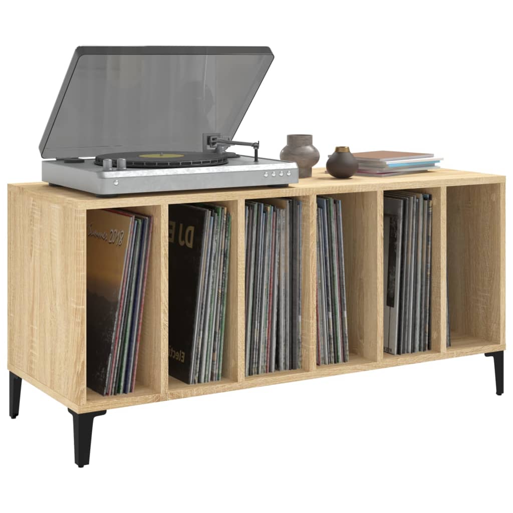 Platenkast 100x38x48 cm bewerkt hout sonoma eikenkleurig Cd- & dvd-kasten | Creëer jouw Trendy Thuis | Gratis bezorgd & Retour | Trendy.nl