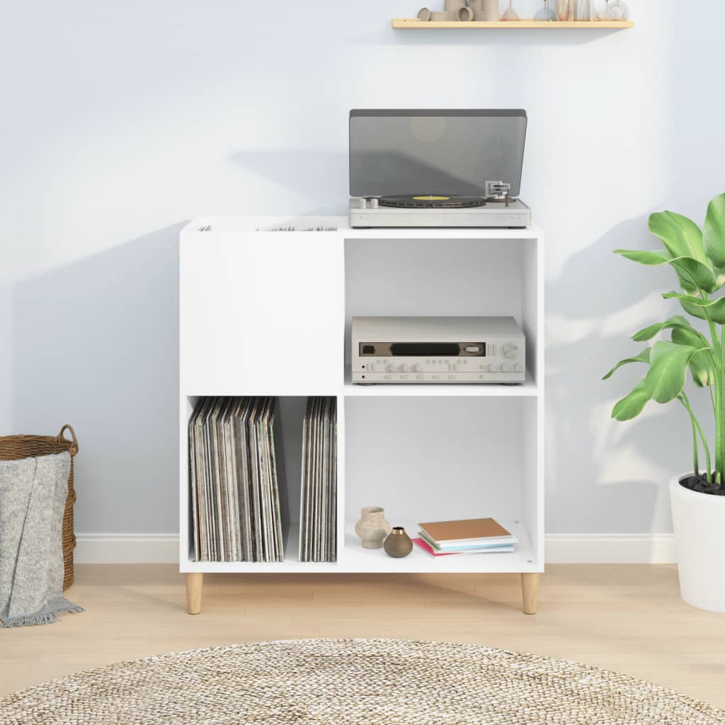 Platenkast 84,5x38x89 cm bewerkt hout wit Cd- & dvd-kasten | Creëer jouw Trendy Thuis | Gratis bezorgd & Retour | Trendy.nl