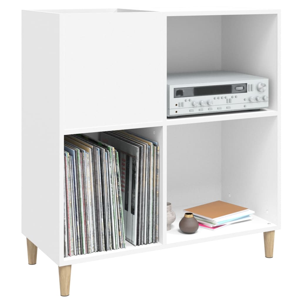 Platenkast 84,5x38x89 cm bewerkt hout wit Cd- & dvd-kasten | Creëer jouw Trendy Thuis | Gratis bezorgd & Retour | Trendy.nl