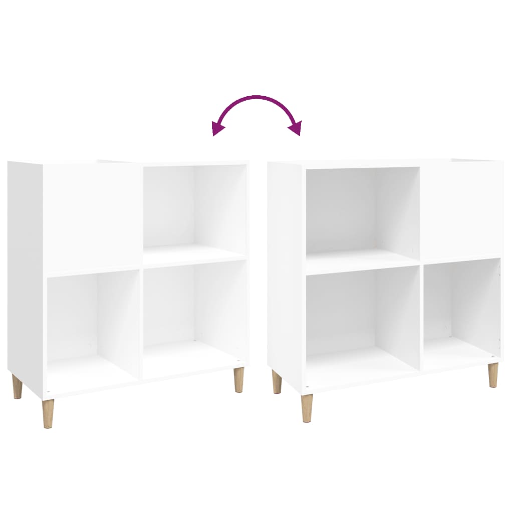 Platenkast 84,5x38x89 cm bewerkt hout wit Cd- & dvd-kasten | Creëer jouw Trendy Thuis | Gratis bezorgd & Retour | Trendy.nl