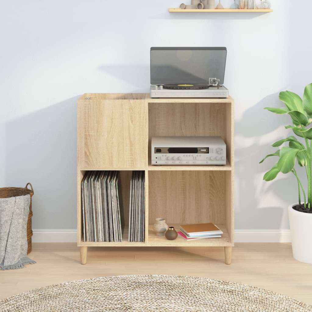 Platenkast 84,5x38x89 cm bewerkt hout sonoma eikenkleurig Cd- & dvd-kasten | Creëer jouw Trendy Thuis | Gratis bezorgd & Retour | Trendy.nl