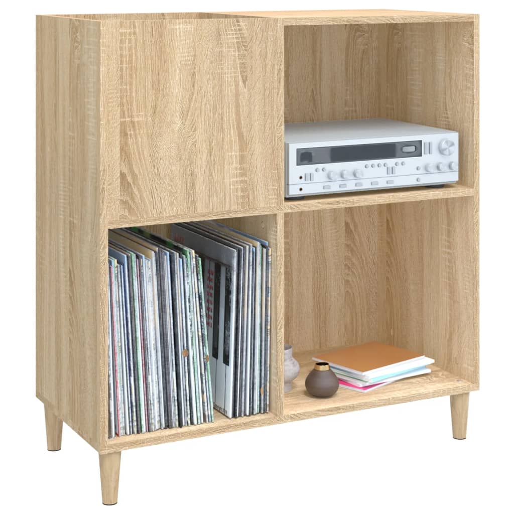 Platenkast 84,5x38x89 cm bewerkt hout sonoma eikenkleurig Cd- & dvd-kasten | Creëer jouw Trendy Thuis | Gratis bezorgd & Retour | Trendy.nl