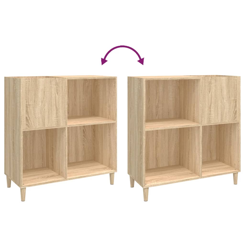 Platenkast 84,5x38x89 cm bewerkt hout sonoma eikenkleurig Cd- & dvd-kasten | Creëer jouw Trendy Thuis | Gratis bezorgd & Retour | Trendy.nl