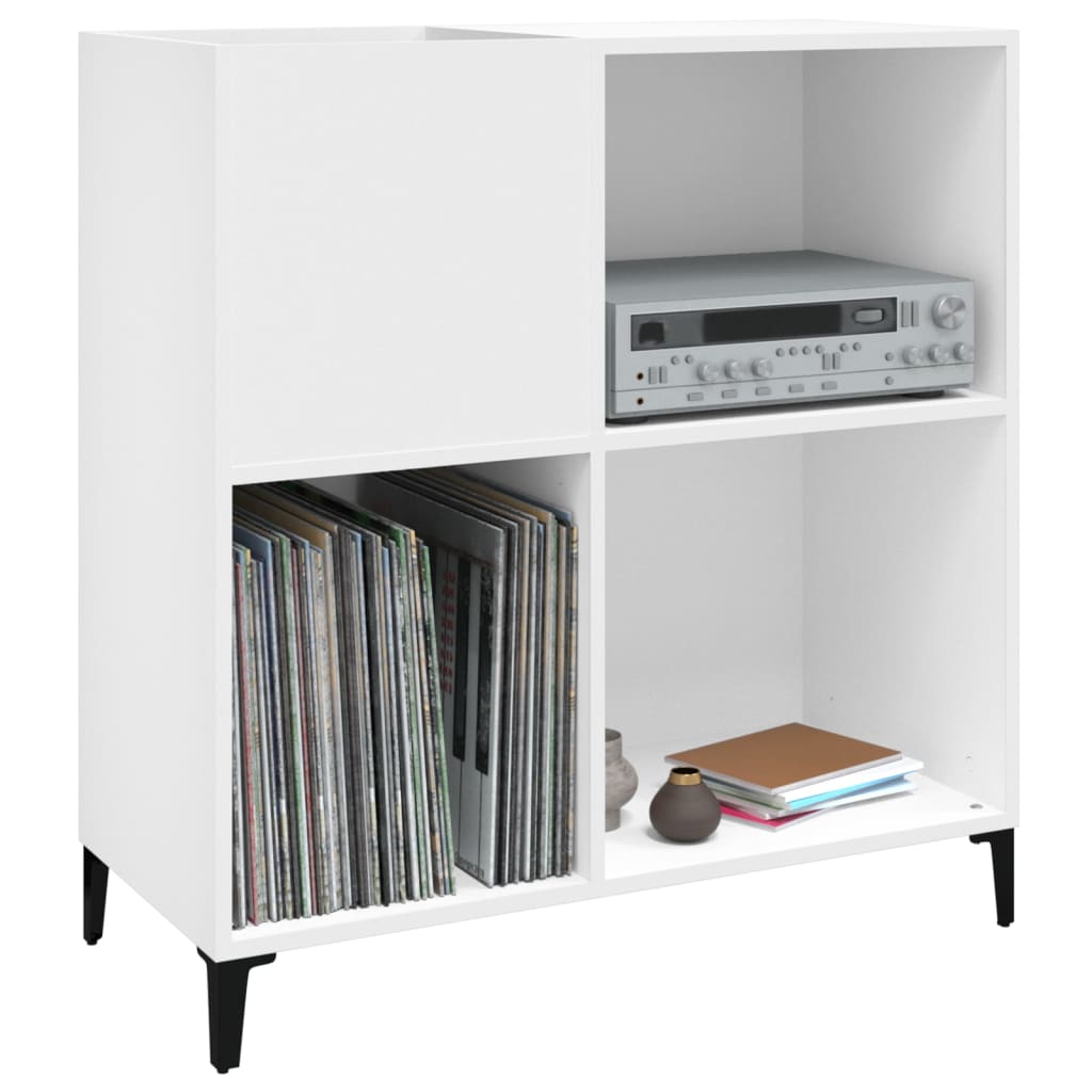 Platenkast 84,5x38x89 cm bewerkt hout wit Cd- & dvd-kasten | Creëer jouw Trendy Thuis | Gratis bezorgd & Retour | Trendy.nl