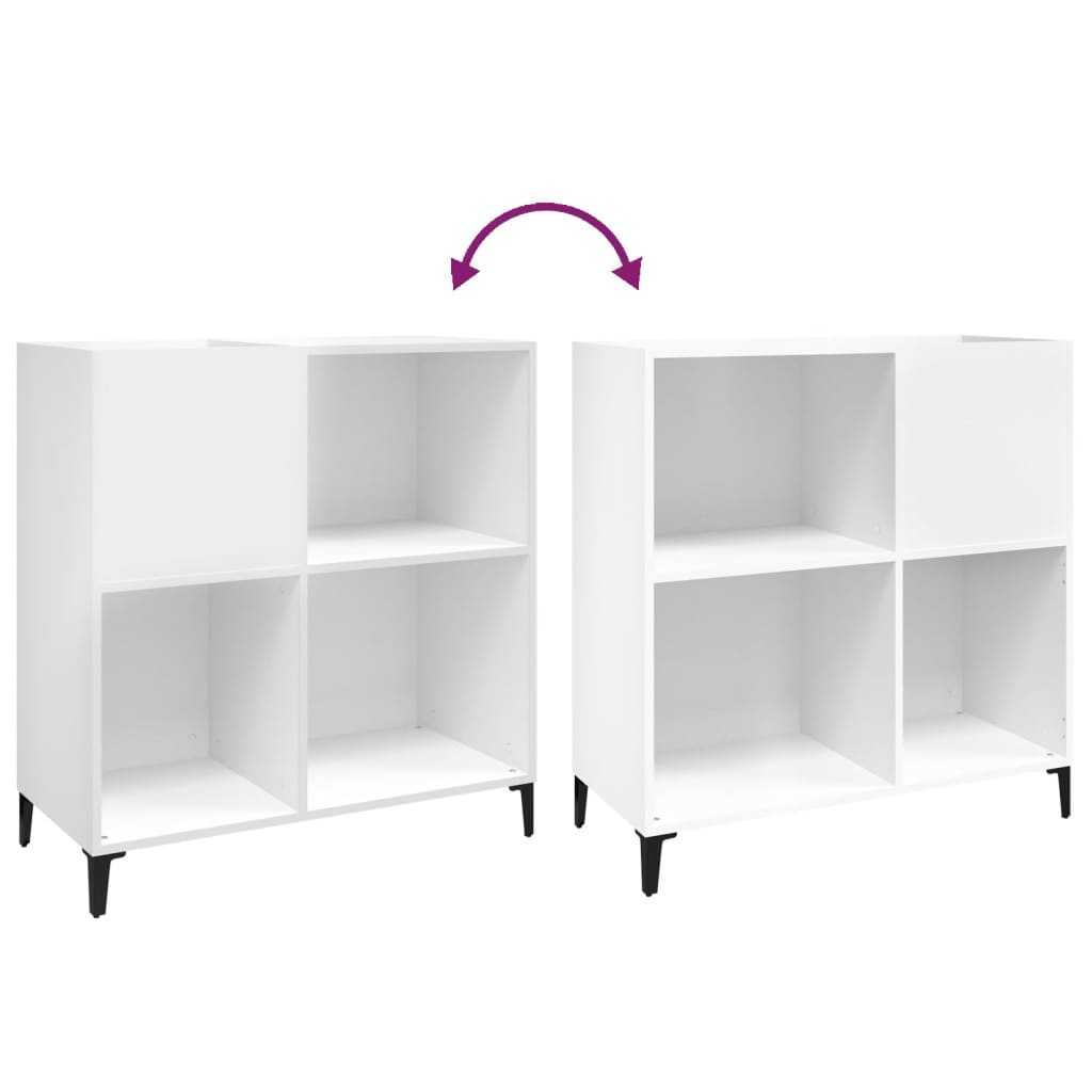 Platenkast 84,5x38x89 cm bewerkt hout wit Cd- & dvd-kasten | Creëer jouw Trendy Thuis | Gratis bezorgd & Retour | Trendy.nl