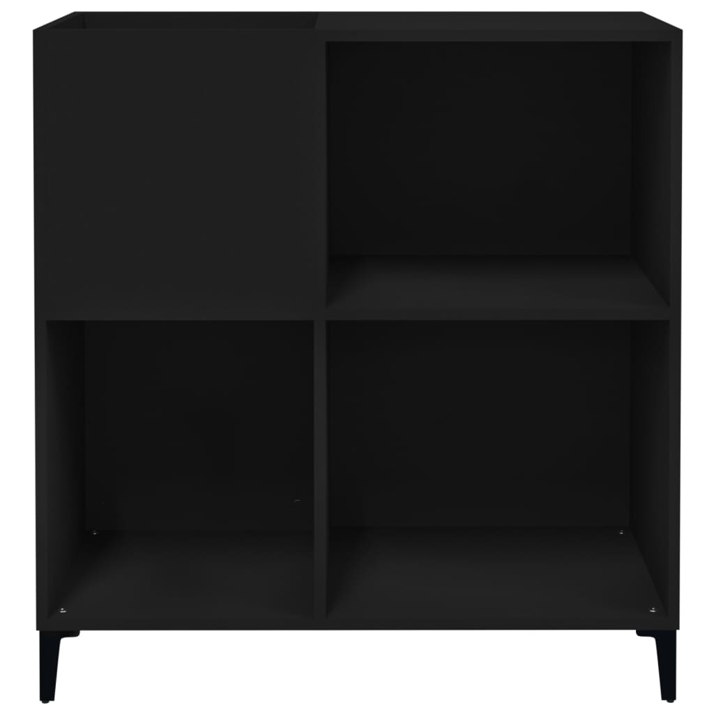 Platenkast 84,5x38x89 cm bewerkt hout zwart Cd- & dvd-kasten | Creëer jouw Trendy Thuis | Gratis bezorgd & Retour | Trendy.nl