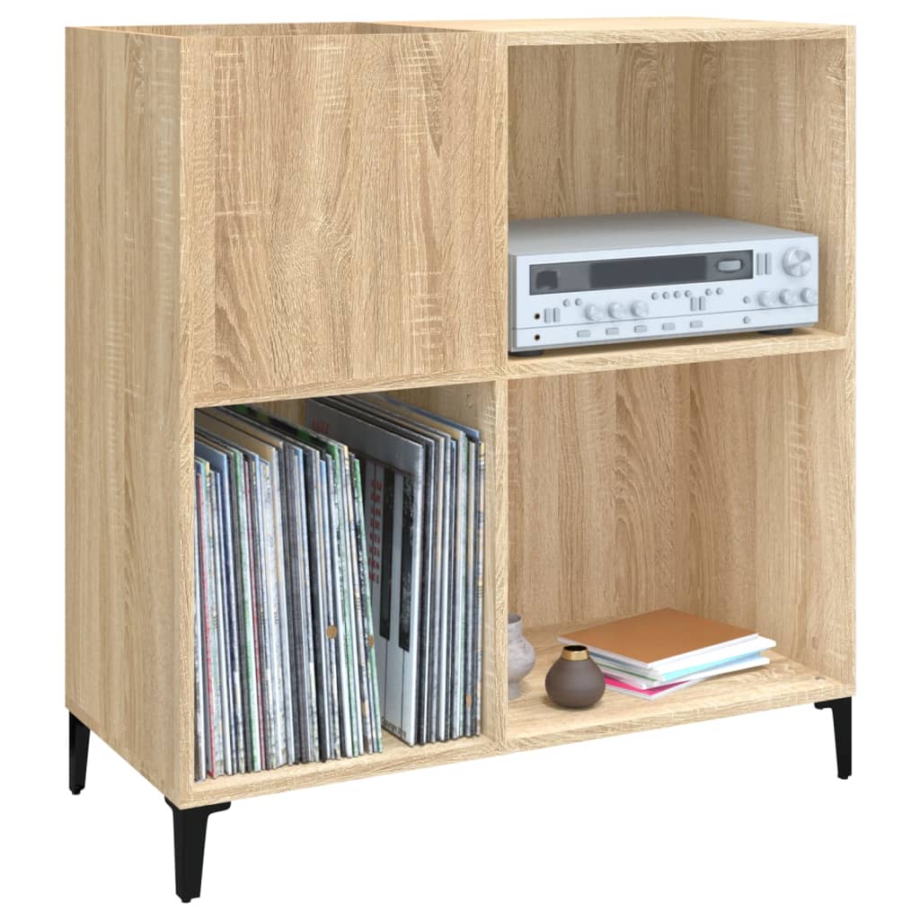 Platenkast 84,5x38x89 cm bewerkt hout sonoma eikenkleurig Cd- & dvd-kasten | Creëer jouw Trendy Thuis | Gratis bezorgd & Retour | Trendy.nl