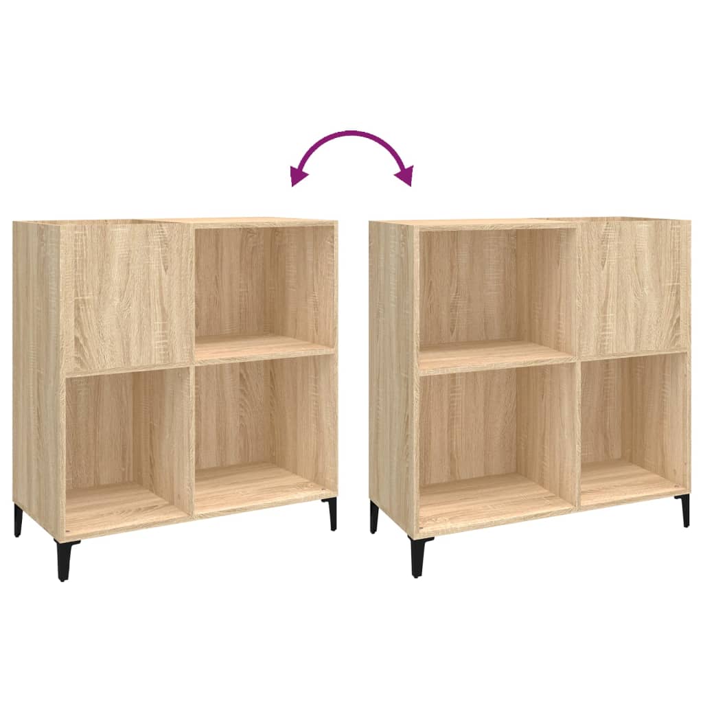 Platenkast 84,5x38x89 cm bewerkt hout sonoma eikenkleurig Cd- & dvd-kasten | Creëer jouw Trendy Thuis | Gratis bezorgd & Retour | Trendy.nl