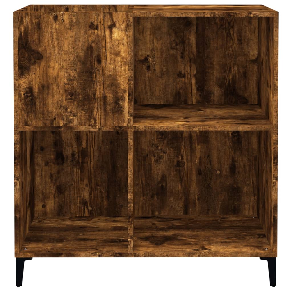 Platenkast 84,5x38x89 cm bewerkt hout gerookt eikenkleurig Cd- & dvd-kasten | Creëer jouw Trendy Thuis | Gratis bezorgd & Retour | Trendy.nl