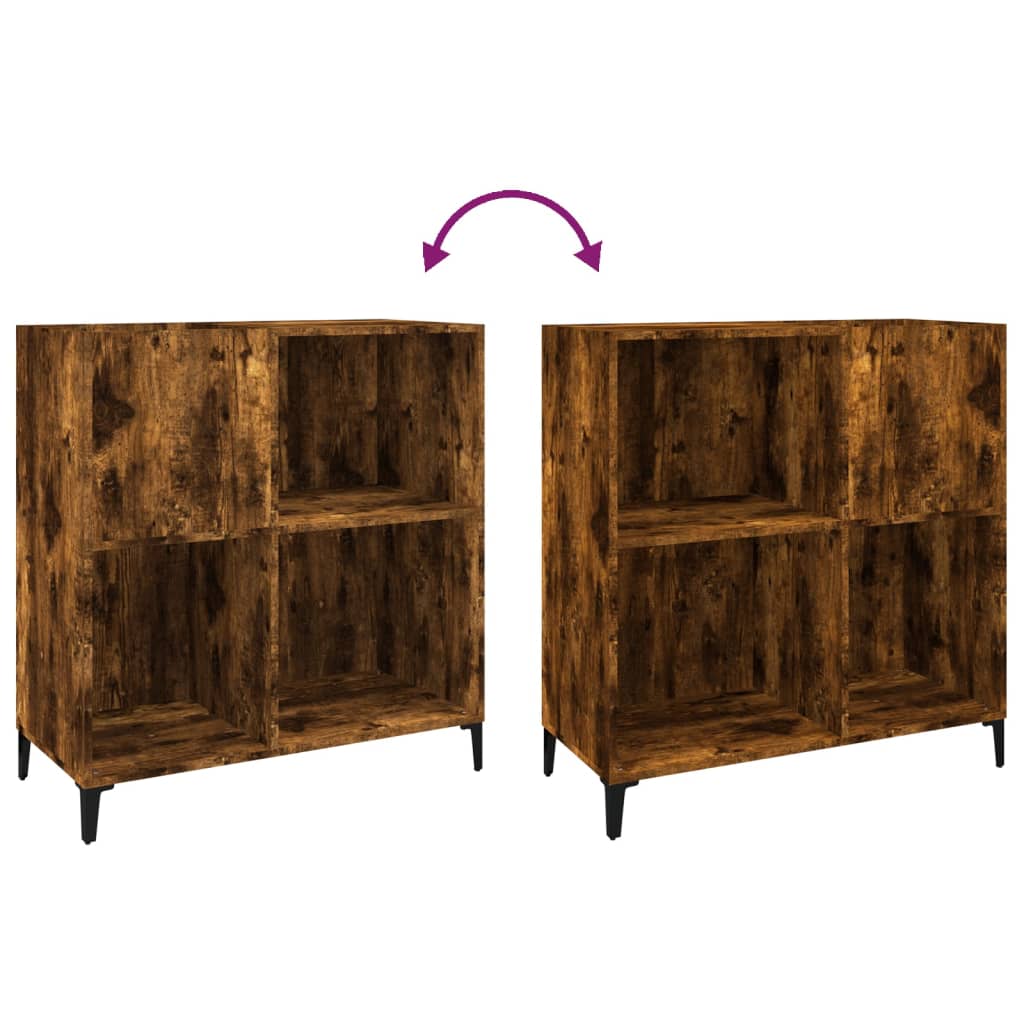 Platenkast 84,5x38x89 cm bewerkt hout gerookt eikenkleurig Cd- & dvd-kasten | Creëer jouw Trendy Thuis | Gratis bezorgd & Retour | Trendy.nl