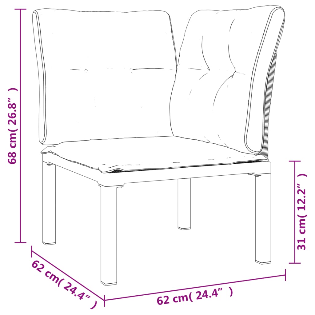 6-delige Loungeset poly rattan zwart en grijs Tuinsets | Creëer jouw Trendy Thuis | Gratis bezorgd & Retour | Trendy.nl