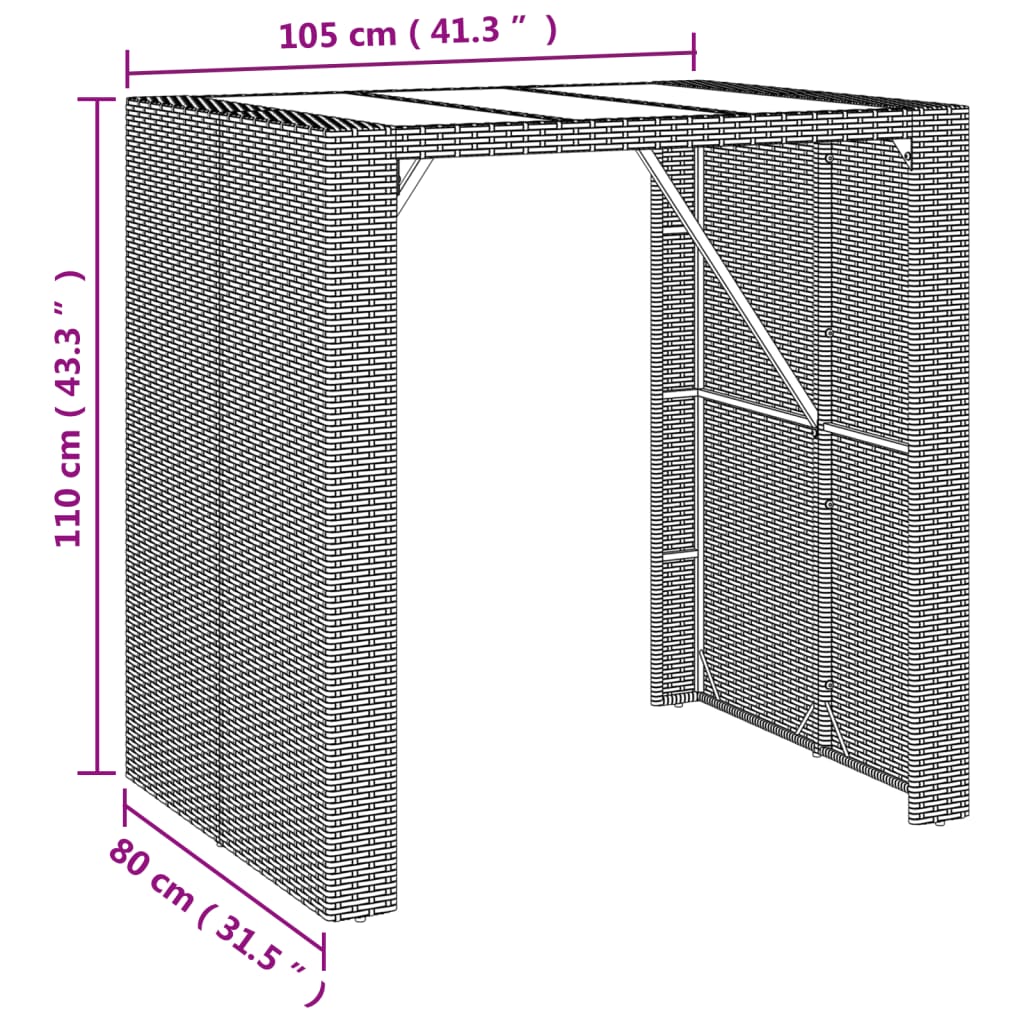 5-delige Tuinbarset met kussens poly rattan grijs Tuinsets | Creëer jouw Trendy Thuis | Gratis bezorgd & Retour | Trendy.nl