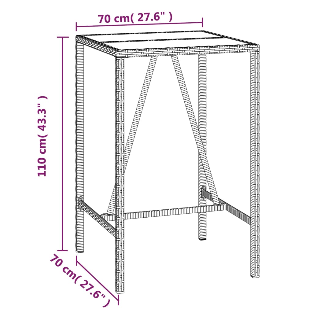 5-delige Tuinbarset poly rattan en massief acaciahout zwart Tuinsets | Creëer jouw Trendy Thuis | Gratis bezorgd & Retour | Trendy.nl