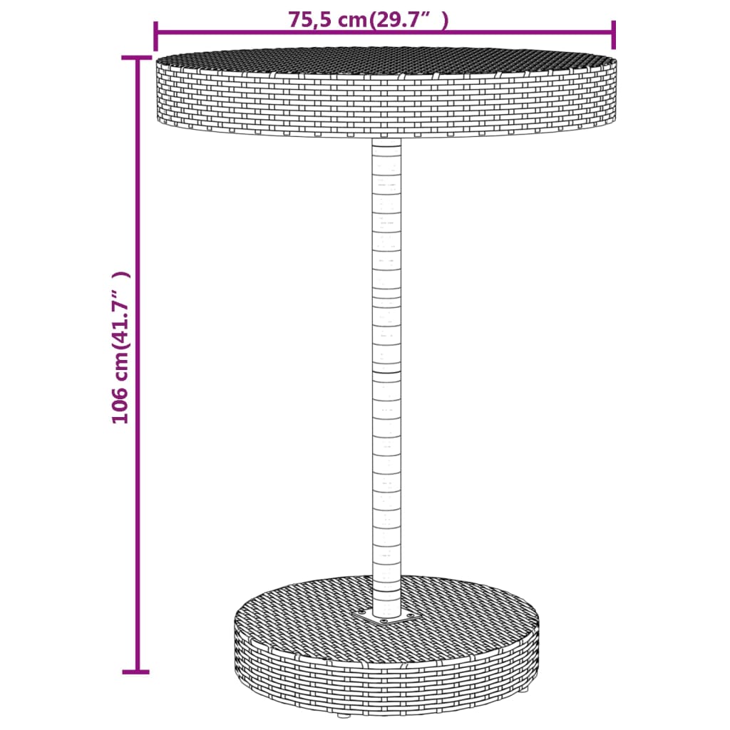 5-delige Tuinbarset poly rattan en massief acaciahout grijs Tuinsets | Creëer jouw Trendy Thuis | Gratis bezorgd & Retour | Trendy.nl