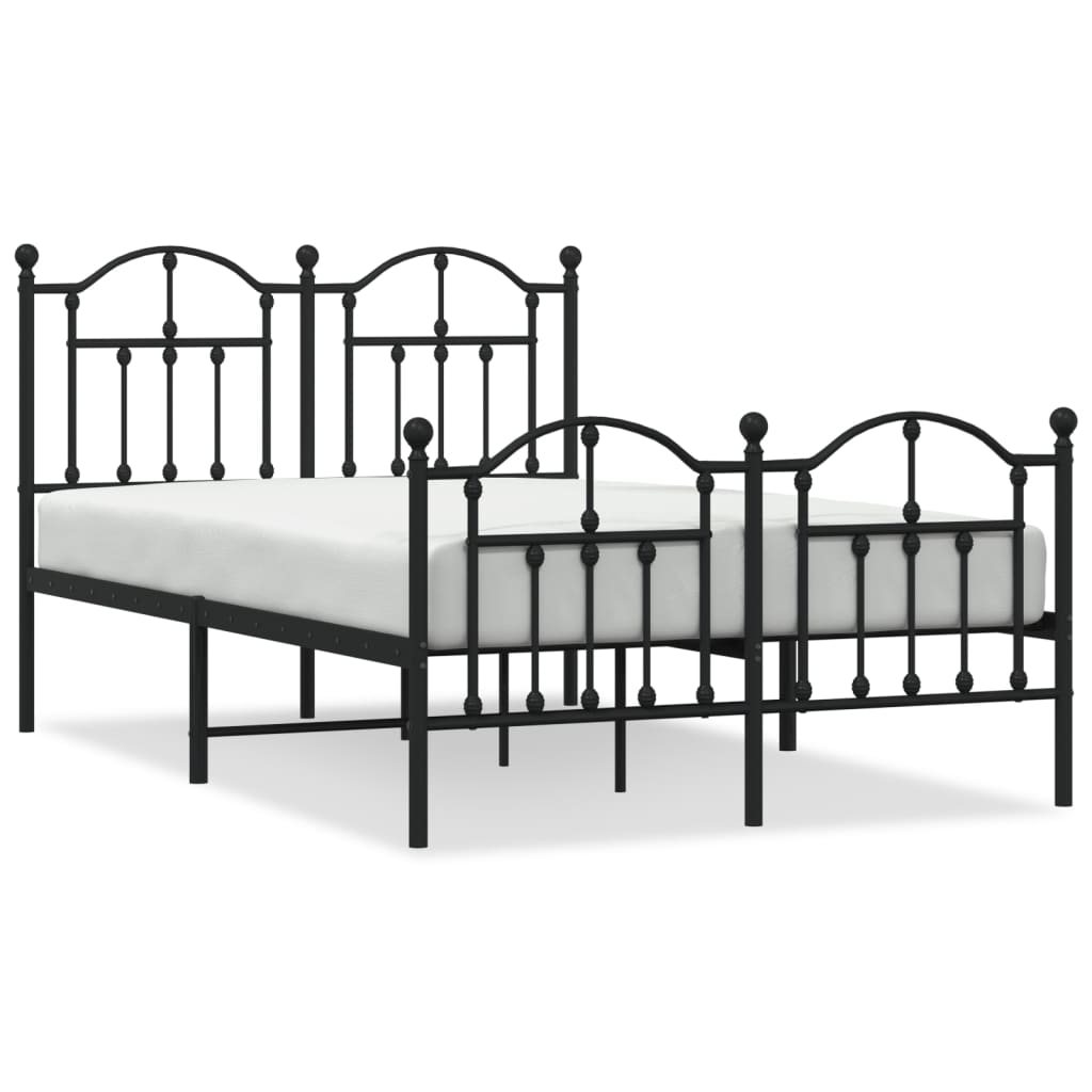 Bedframe met hoofd- en voeteneinde metaal zwart 120x190 cm Bedden & bedframes | Creëer jouw Trendy Thuis | Gratis bezorgd & Retour | Trendy.nl