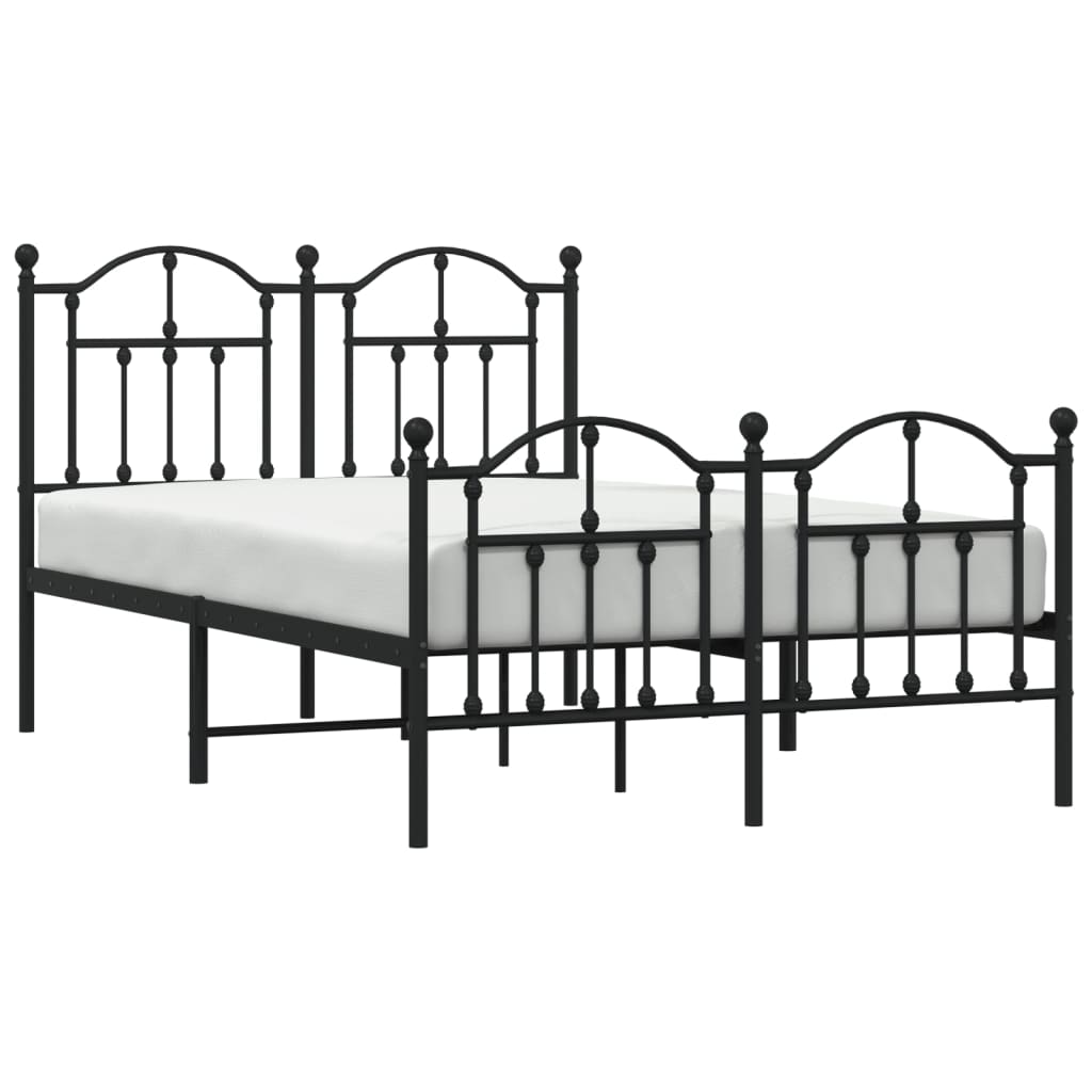 Bedframe met hoofd- en voeteneinde metaal zwart 120x190 cm Bedden & bedframes | Creëer jouw Trendy Thuis | Gratis bezorgd & Retour | Trendy.nl