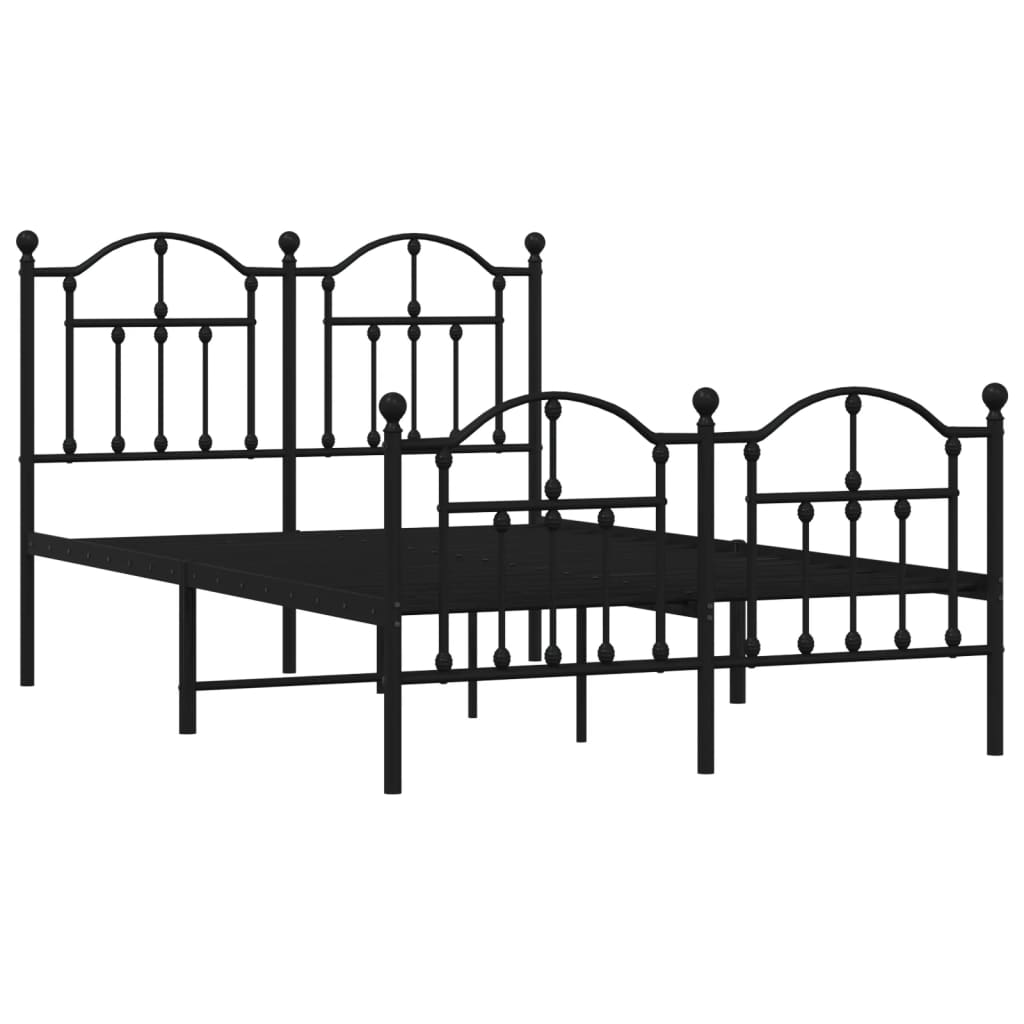 Bedframe met hoofd- en voeteneinde metaal zwart 120x190 cm Bedden & bedframes | Creëer jouw Trendy Thuis | Gratis bezorgd & Retour | Trendy.nl