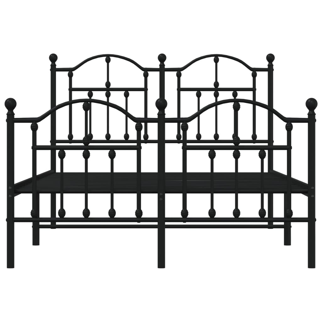 Bedframe met hoofd- en voeteneinde metaal zwart 120x190 cm Bedden & bedframes | Creëer jouw Trendy Thuis | Gratis bezorgd & Retour | Trendy.nl