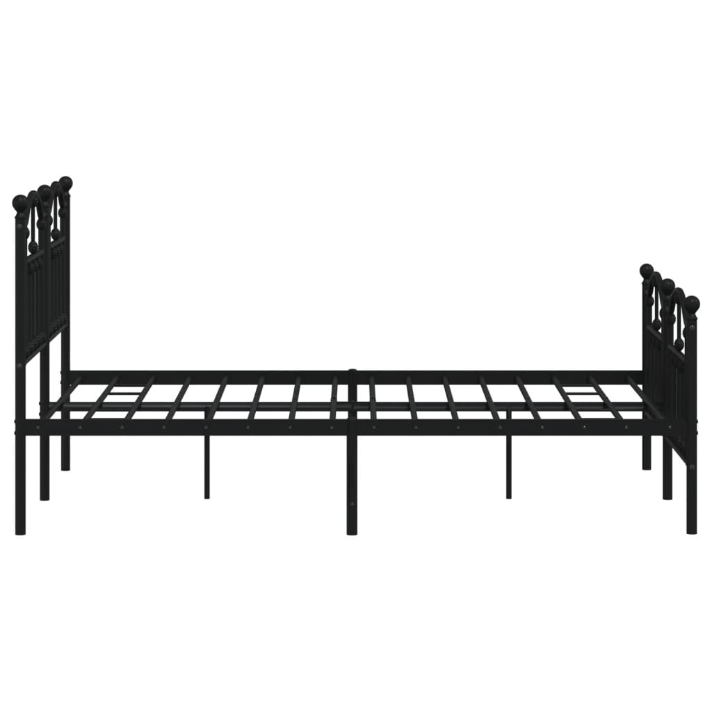 Bedframe met hoofd- en voeteneinde metaal zwart 120x190 cm Bedden & bedframes | Creëer jouw Trendy Thuis | Gratis bezorgd & Retour | Trendy.nl