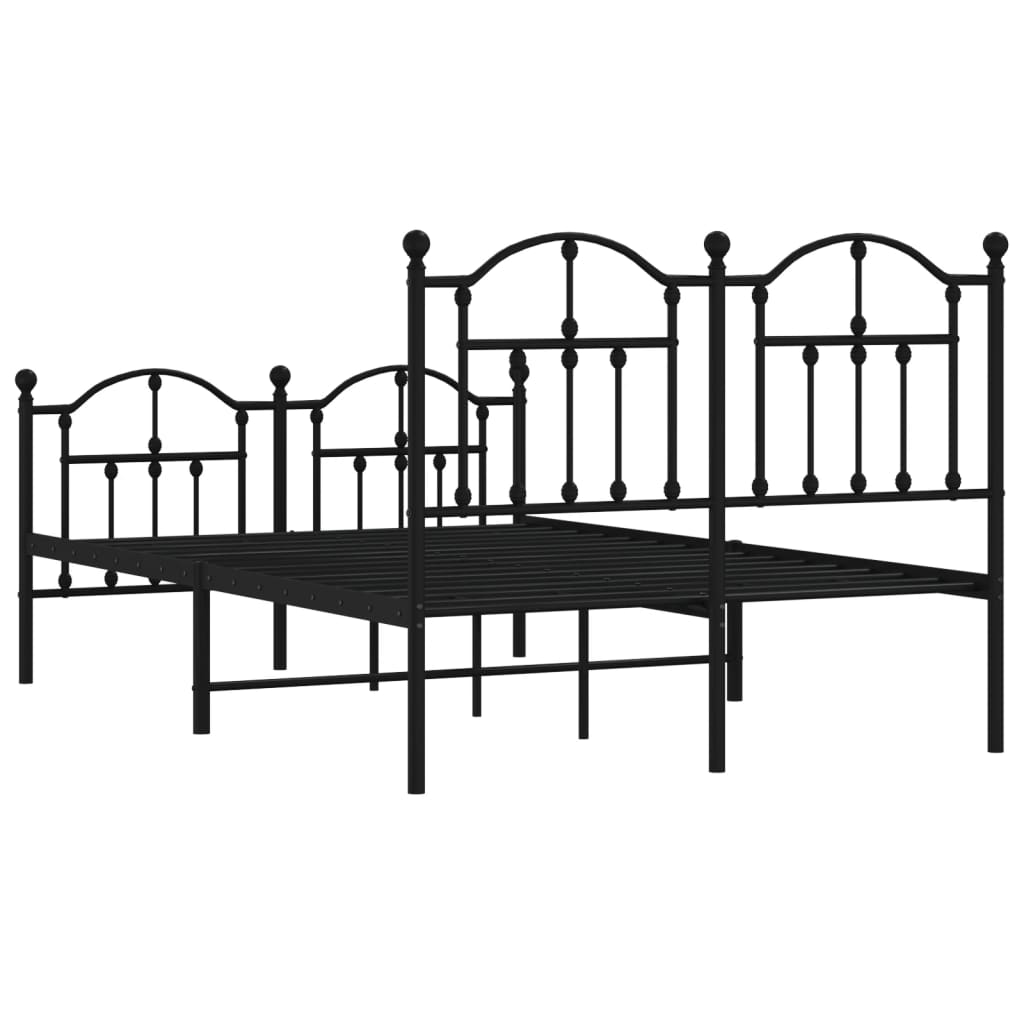 Bedframe met hoofd- en voeteneinde metaal zwart 120x190 cm Bedden & bedframes | Creëer jouw Trendy Thuis | Gratis bezorgd & Retour | Trendy.nl