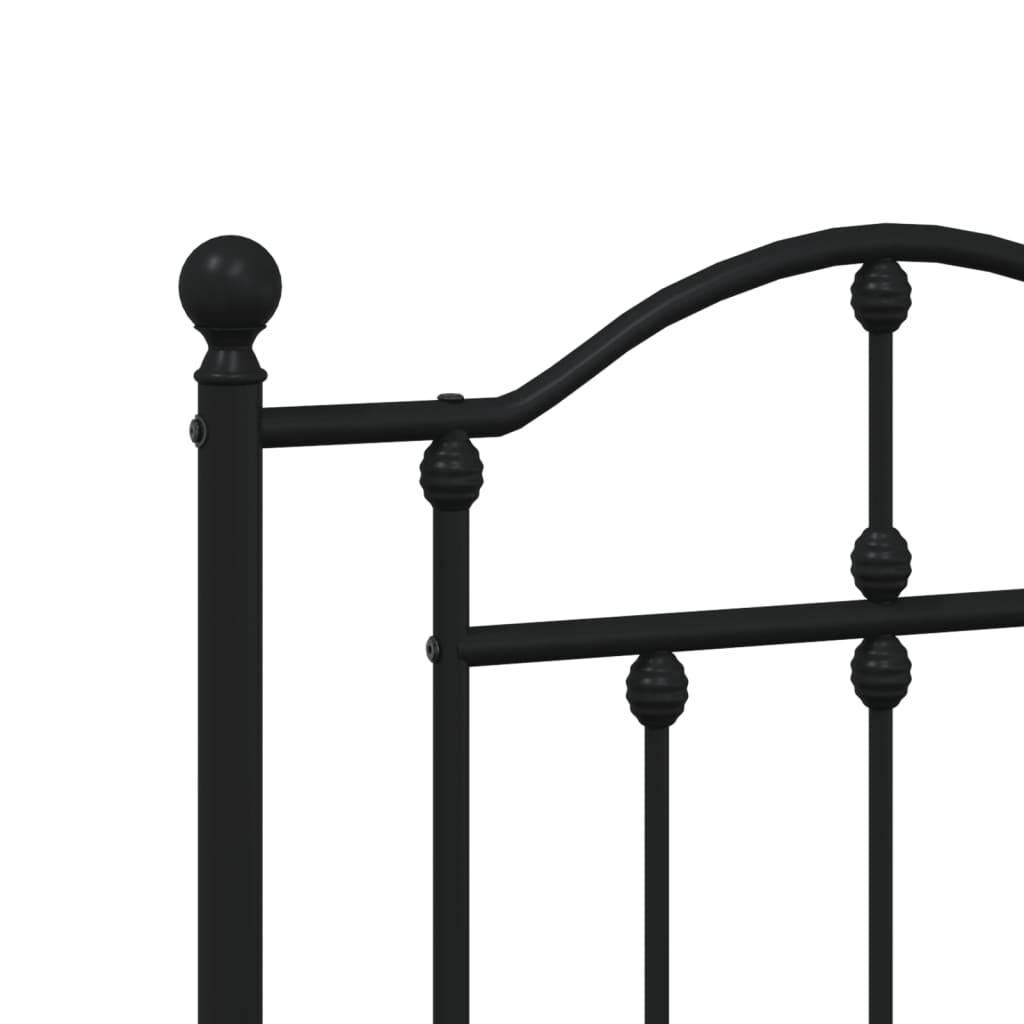 Bedframe met hoofd- en voeteneinde metaal zwart 120x190 cm Bedden & bedframes | Creëer jouw Trendy Thuis | Gratis bezorgd & Retour | Trendy.nl