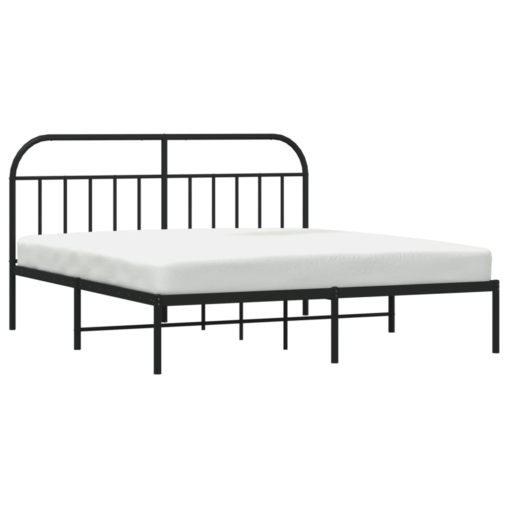 Bedframe met hoofdbord metaal zwart 160x200 cm Bedden & bedframes | Creëer jouw Trendy Thuis | Gratis bezorgd & Retour | Trendy.nl