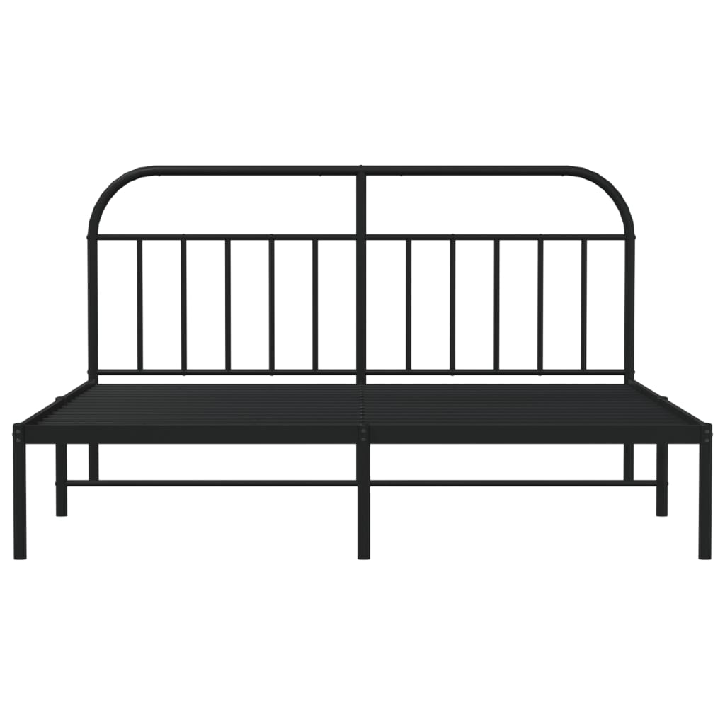 Bedframe met hoofdbord metaal zwart 160x200 cm Bedden & bedframes | Creëer jouw Trendy Thuis | Gratis bezorgd & Retour | Trendy.nl