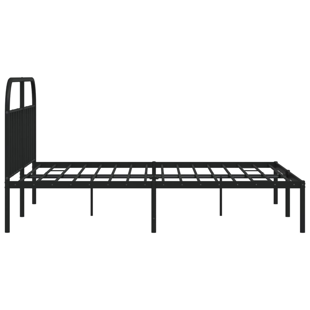 Bedframe met hoofdbord metaal zwart 160x200 cm Bedden & bedframes | Creëer jouw Trendy Thuis | Gratis bezorgd & Retour | Trendy.nl