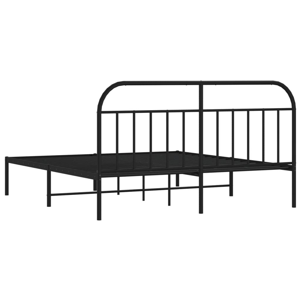 Bedframe met hoofdbord metaal zwart 160x200 cm Bedden & bedframes | Creëer jouw Trendy Thuis | Gratis bezorgd & Retour | Trendy.nl