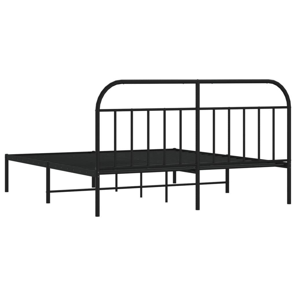 Bedframe met hoofdbord metaal zwart 180x200 cm Bedden & bedframes | Creëer jouw Trendy Thuis | Gratis bezorgd & Retour | Trendy.nl