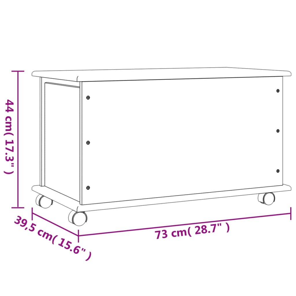 Opbergkist met wielen ALTA 73x39,5x44 cm massief grenenhout Opbergkisten | Creëer jouw Trendy Thuis | Gratis bezorgd & Retour | Trendy.nl