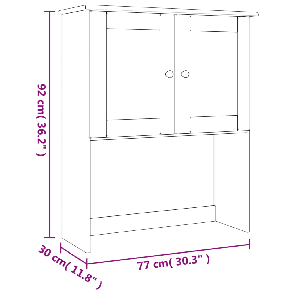 Opzetkast ALTA 77x30x92 cm massief grenenhout Dressoirs & buffetkasten | Creëer jouw Trendy Thuis | Gratis bezorgd & Retour | Trendy.nl