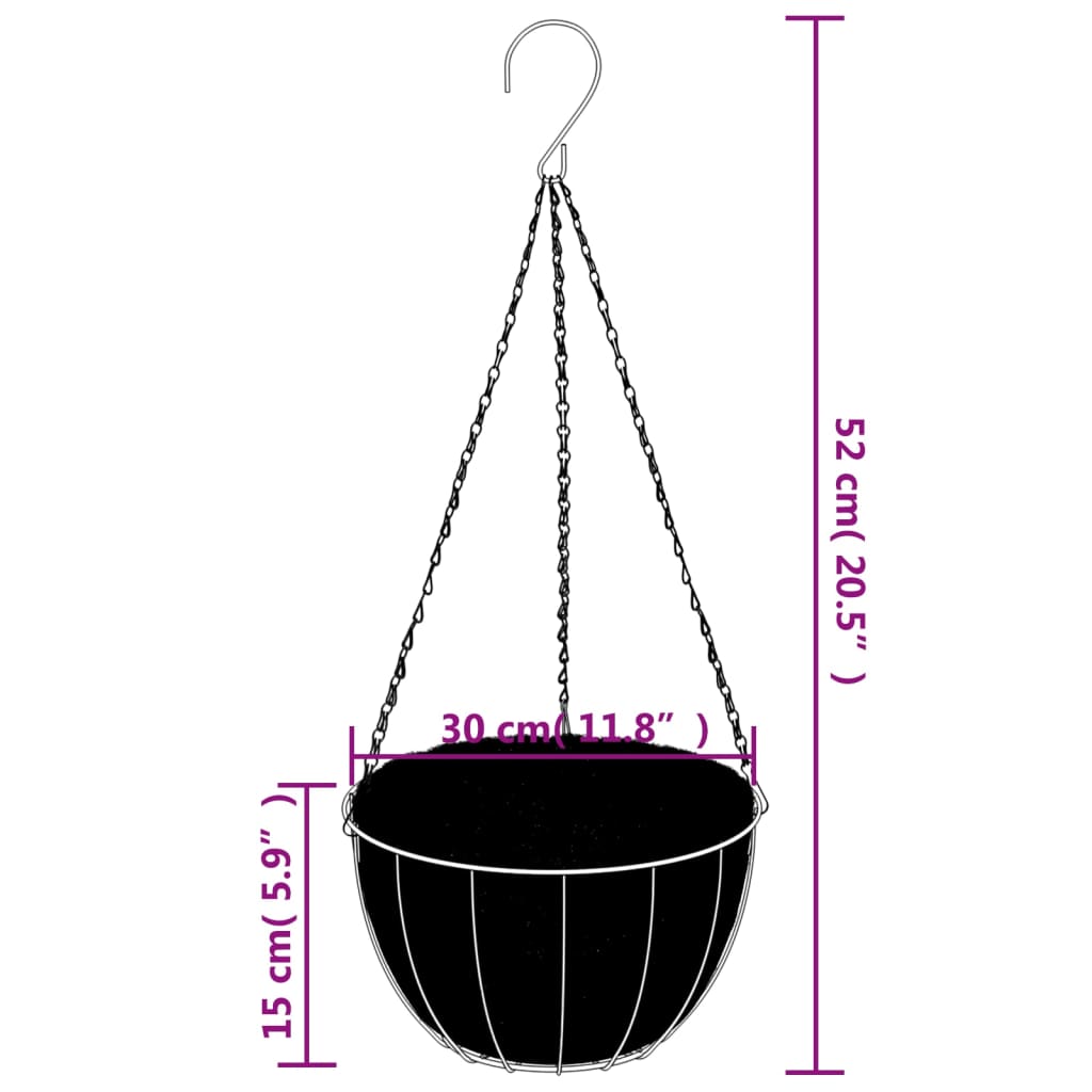 Hangmandbeugels met plantenbakken 4 st staal zwart Plantenkooien & -steunen | Creëer jouw Trendy Thuis | Gratis bezorgd & Retour | Trendy.nl