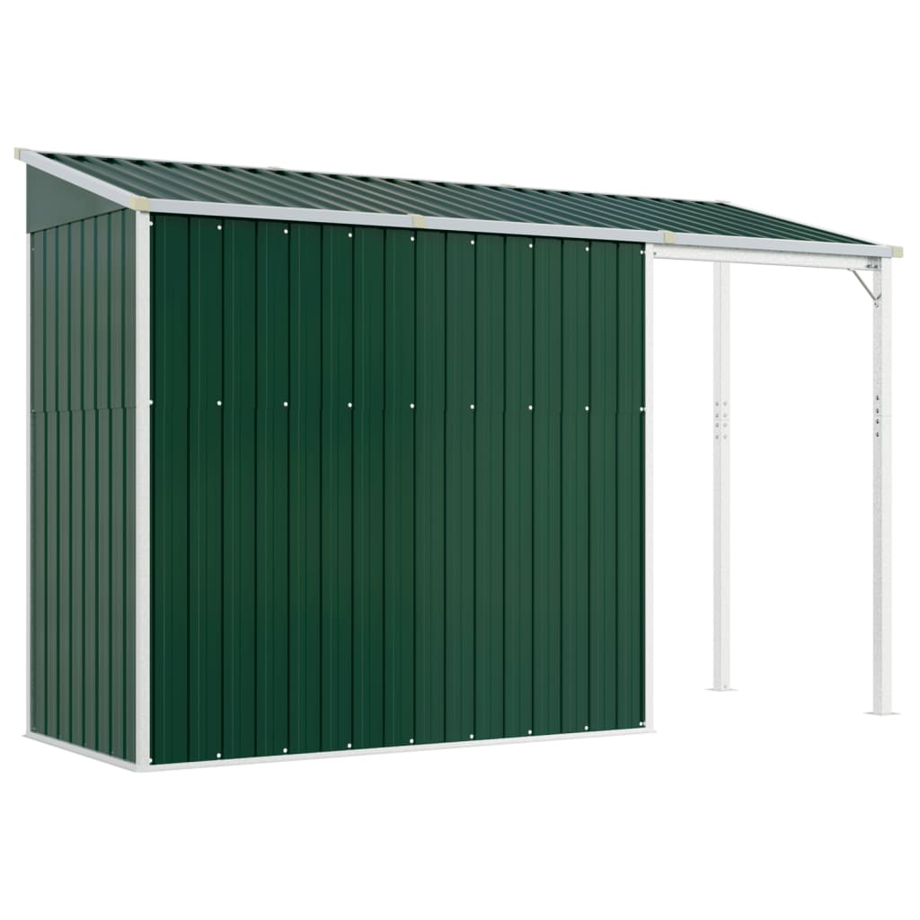 Tuinschuur met verlengd dak 277x110,5x181 cm staal groen Tuinhuizen | Creëer jouw Trendy Thuis | Gratis bezorgd & Retour | Trendy.nl