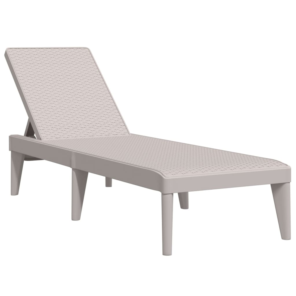 Ligbed 186x60x29 cm polypropeen cappuccinokleurig Ligstoelen | Creëer jouw Trendy Thuis | Gratis bezorgd & Retour | Trendy.nl