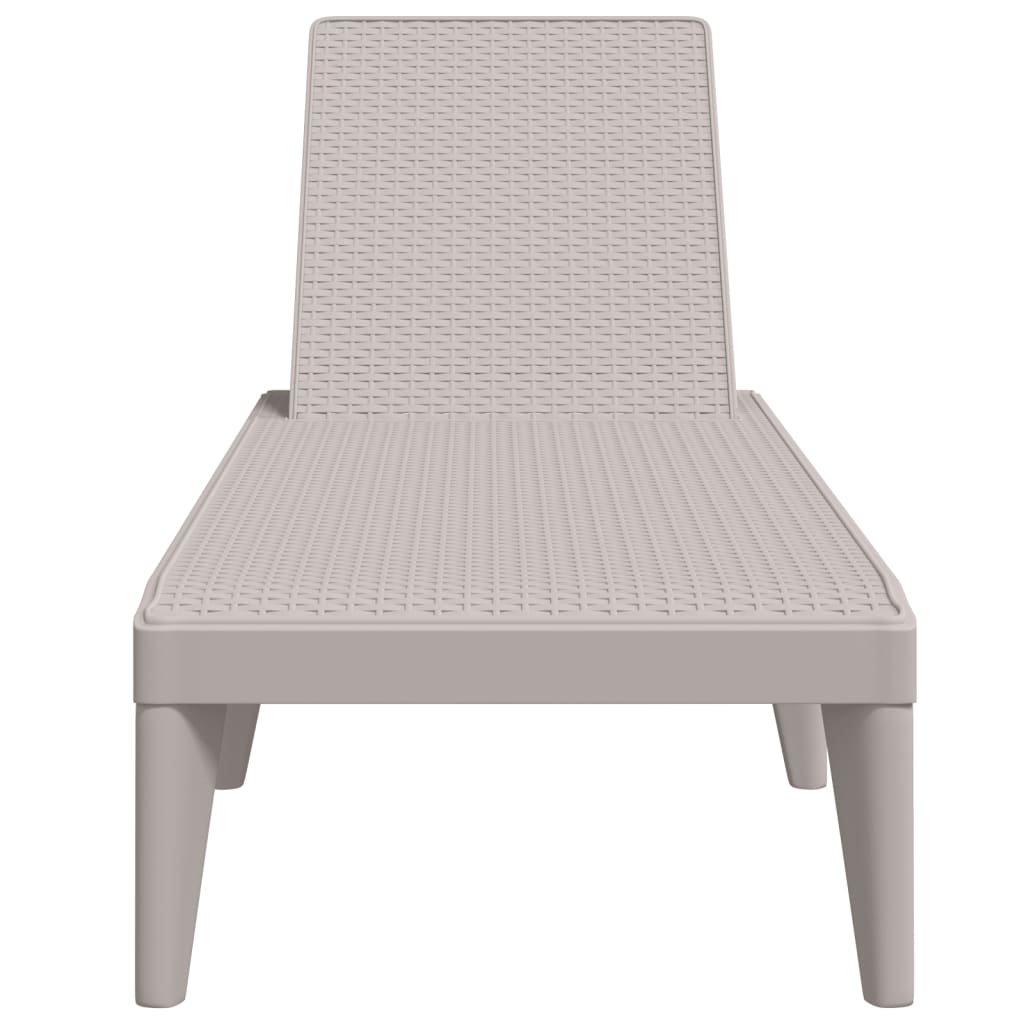 Ligbed 186x60x29 cm polypropeen cappuccinokleurig Ligstoelen | Creëer jouw Trendy Thuis | Gratis bezorgd & Retour | Trendy.nl